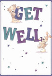 Radiating pure optimism and gentle care, this illustrated get well card features two joyful characters-a plush teddy bear and an exuberant puppy-holding and balancing the large, vibrant letters spelling 'Get Well.' Their playful, caring energy echoes the friendly warmth of Thamesmead's markets and parks. The indigo and teal text stands out against a creamy, inviting background, adding depth and lively colour, reminiscent of the welcoming blooms prepared by Flower Delivery Thamesmead. Scattered across the card, twinkling stars in shades of blue and purple infuse a sense of wonder and possibility-echoing the uplifting feeling of a sunrise over Thamesmead's lakes. Each meticulously drawn fur stroke is almost palpable, offering a comforting embrace like that of a well-chosen bouquet from Joyce Dawson Way. This card is more than a message; it's a heartfelt tonic-a comforting, tactile expression of kindness, perfect for bringing joy and encouragement to a neighbour or loved one on their path to recovery.